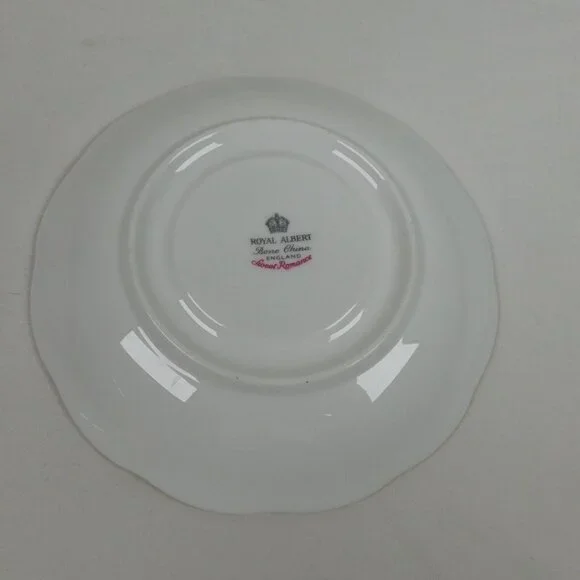 Royal Albert Sweet Romance Saucer ONLY Bone China Red Rose Gold Rim Replacement - Picture 6 of 7